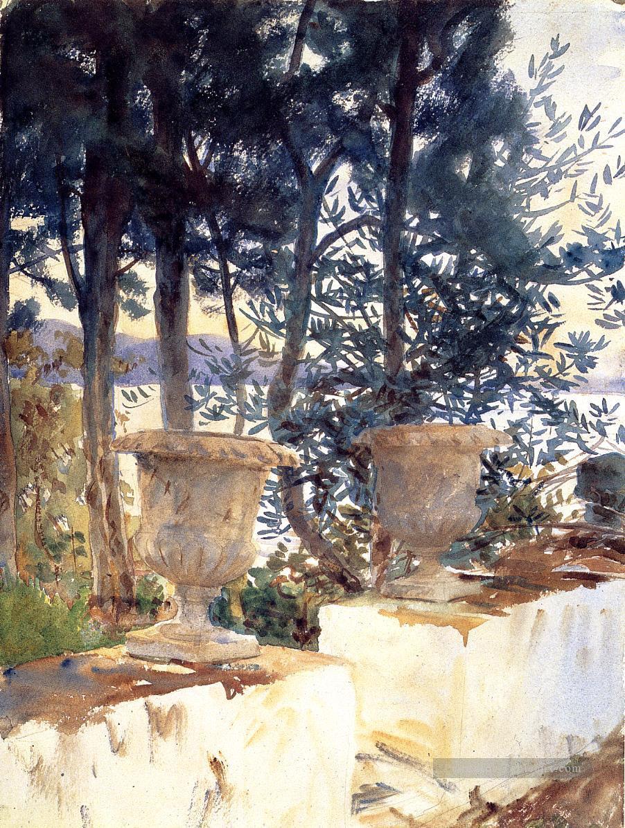 Corfou La terrasse paysage John Singer Sargent Peintures à l'huile